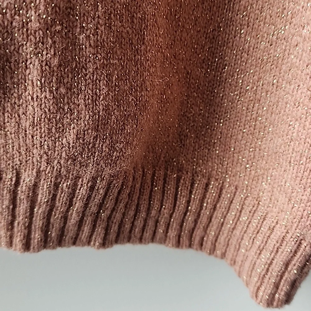 Marani Metallic Oversized Knit Wool Blend Sweater with Enamel Necklace Detail - Picture 4 of 10